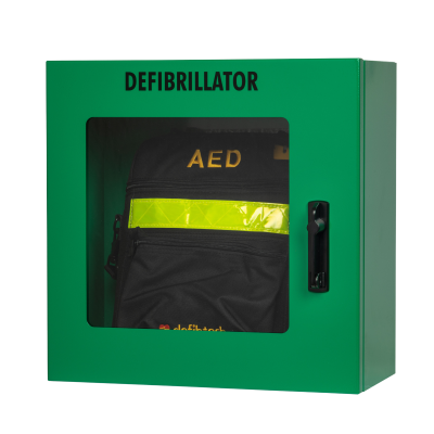AED Wandkast met alarm (groen, 37x37 cm)
